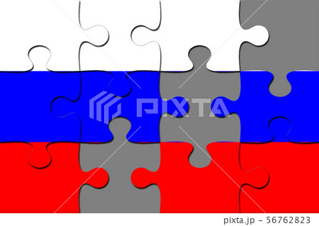 Puzzle with the national flag of Russia. Puzzle with the national flag of Russia. 56762823