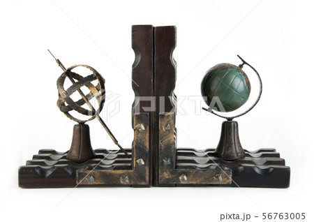 Antique book ends on a white background Antique book ends on a white background 56763005