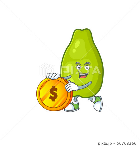 Bring coin fresh and ripe papaya isolated on white background Bring coin fresh and ripe papaya isolated on white background 56763266