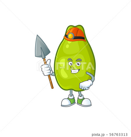 Miner papaya character cartoon with funny face Miner papaya character cartoon with funny face 56763313