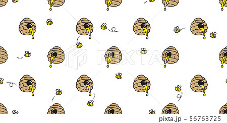 Honey Bee Seamless Pattern Vector Bear Polar Jamのイラスト素材