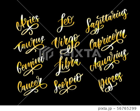 Zodiac lettering Vector Sign. Cartoon astrology Zodiac lettering Vector Sign. Cartoon astrology 56765299