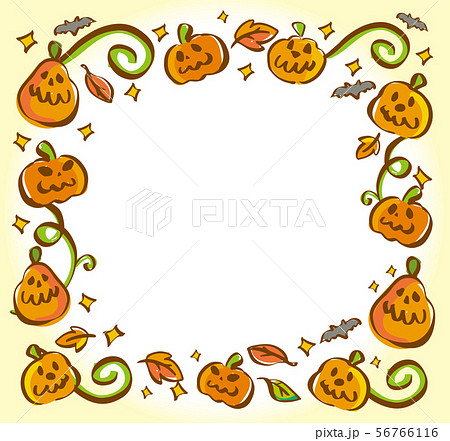 ハロウィンイラスト素材 テンプレート カードデザイン 秋のイベントのイラスト素材