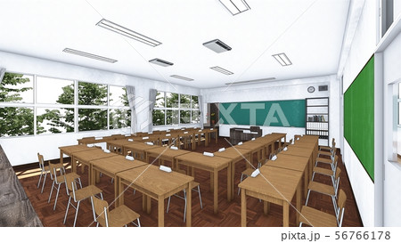 学校　懇談会　人なし　黒板文字なし　イラスト55 56766178