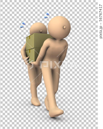 Two characters carrying cardboard in cooperation 56767417