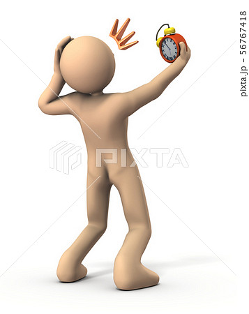 遅刻して慌てるキャラクター 56767418