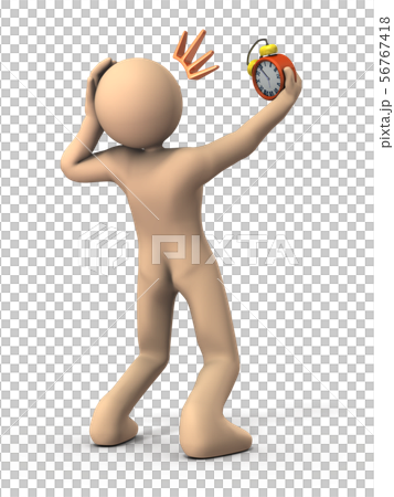 遅刻して慌てるキャラクター 56767418