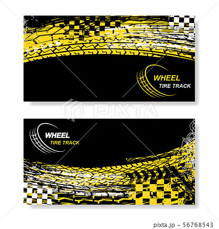 Wheel tire track black horizontal banners Wheel tire track black horizontal banners 56768543