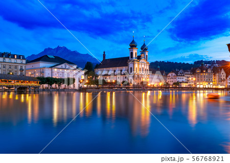 Lucerne at night, Switzerland 56768921