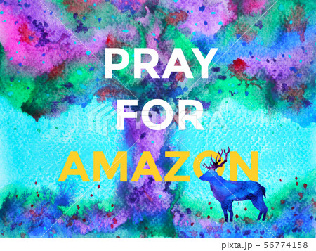 pray for amazon forest and animal watercolor 56774158