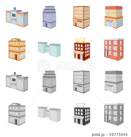 Isolated object of construction and building sign. Collection of construction and estate stock 56775043