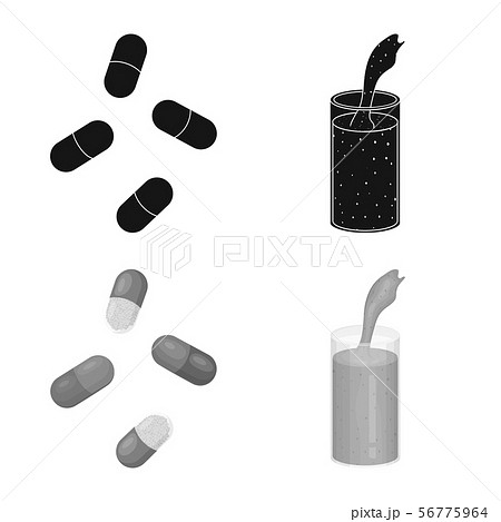 Vector design of protein and sea logo. Collection of protein and natural stock vector illustration. 56775964