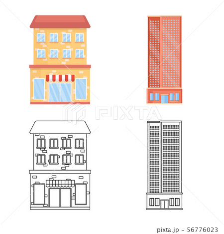 Vector illustration of municipal and center icon. Collection of municipal and estate vector icon for 56776023
