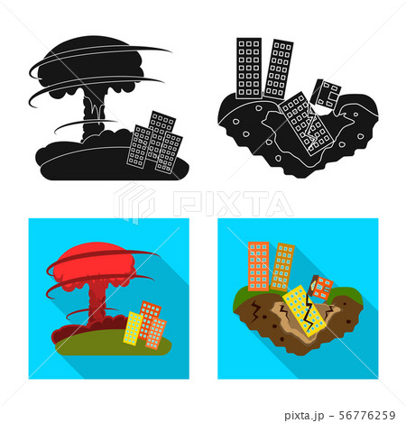 Vector illustration of weather and distress symbol. Set of weather and crash stock vector 56776259