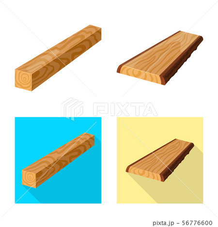 Vector design of tree and raw sign. Collection of tree and construction stock symbol for web. 56776600
