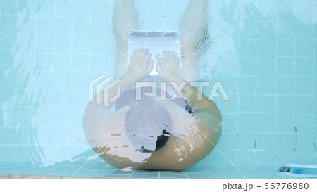 Male working on a computer under the water in the pool. Concept of a lot of work. crisis. Male working on a computer under the water in the pool. Concept of a lot of work. crisis. 56776980
