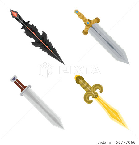 Isolated object of sword and dagger symbol. Set of sword and weapon stock symbol for web. 56777066