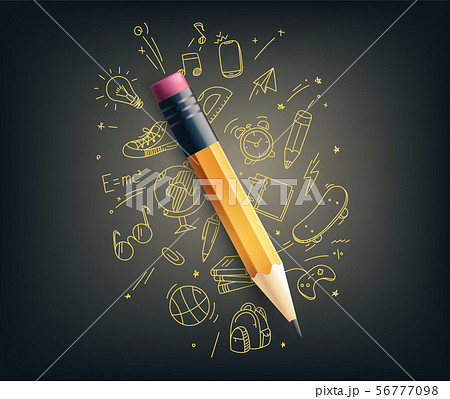 Classic pencil vector illustration. Education Classic pencil vector illustration. Education 56777098