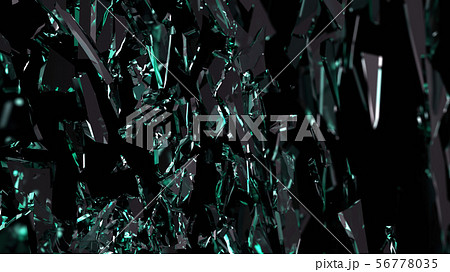 Pieces of glass broken or cracked on black 56778035