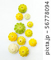 Squash vegetable green and yellow pattypan. 56778094