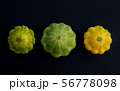 Three pattypan squash vegetable dark background. 56778098