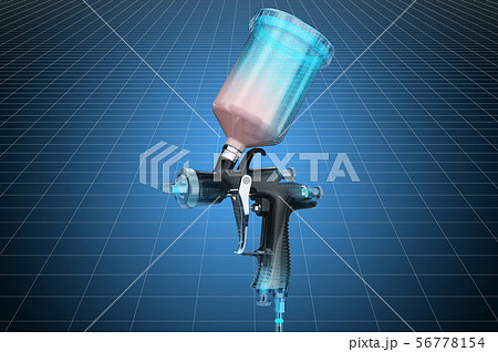 Visualization 3d cad model of painting spray gun Visualization 3d cad model of painting spray gun 56778154