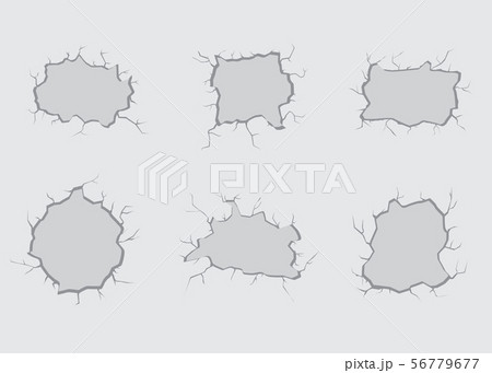 Set of vector holes and cracks in a wall Set of vector holes and cracks in a wall 56779677
