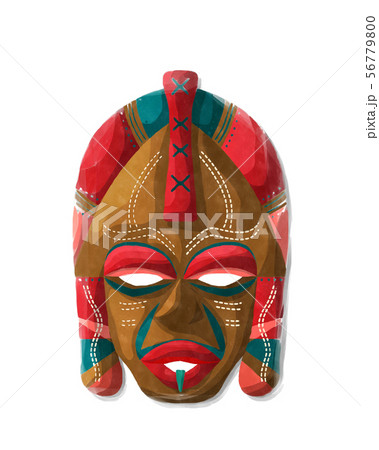 Watercolor tribal mask 56779800