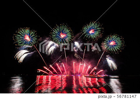 Beautiful firework display for celebration over 56781147