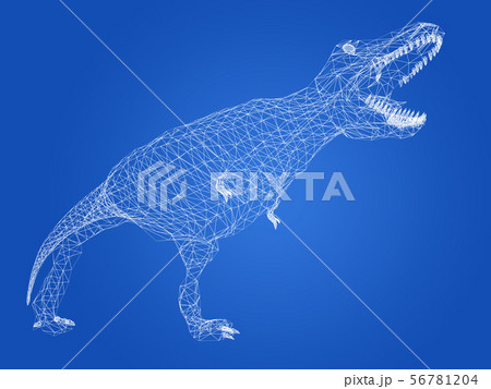 Tyrannosaurus dinosaurs  ,3d rendering wire frame 56781204
