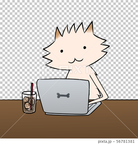 ノートパソコンでネット通信を使った作業 56781381