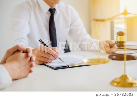 Justice and Law concept. Legal counsel presents to 56782602