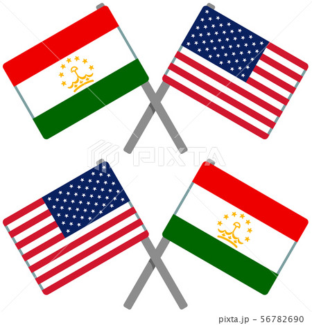タジキスタンとアメリカの旗
