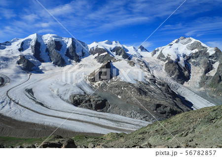 ピッツ・ベルニナ モルテラッチ氷河 ディアヴォレッツァ展望より ピッツ・ベルニナ モルテラッチ氷河 ディアヴォレッツァ展望より 56782857