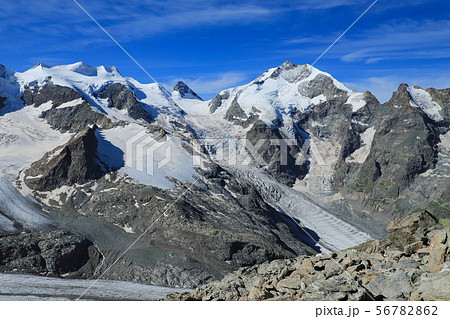 ピッツ・ベルニナ モルテラッチ氷河 ディアヴォレッツァ展望より ピッツ・ベルニナ モルテラッチ氷河 ディアヴォレッツァ展望より 56782862