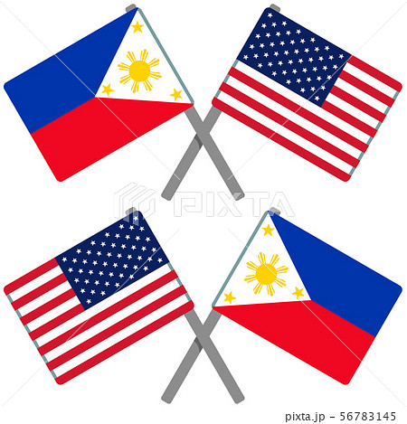 フィリピンとアメリカの旗