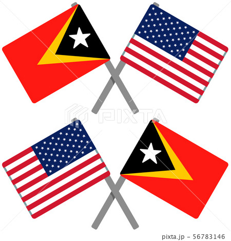 東ティモールとアメリカの旗