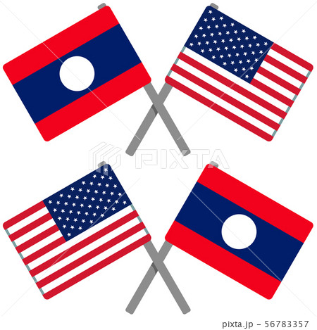 ラオスとアメリカの旗