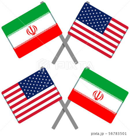 イランとアメリカの旗