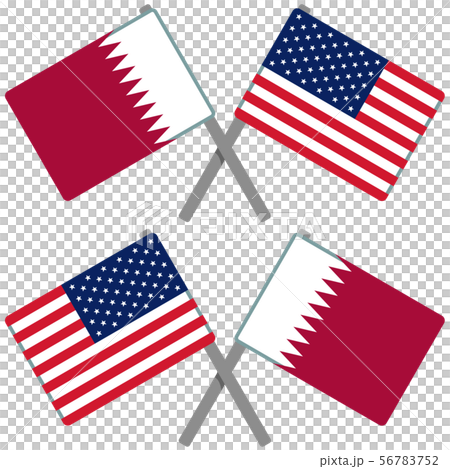 Qatar And American Flag Stock Illustration