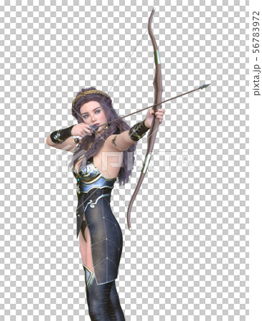 アーチャー女性のイラスト素材