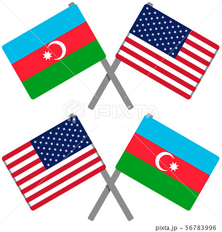 アゼルバイジャンとアメリカの旗
