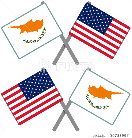 キプロスとアメリカの旗