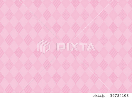 ダイヤ柄の可愛い背景 ピンク のイラスト素材 56784108 Pixta