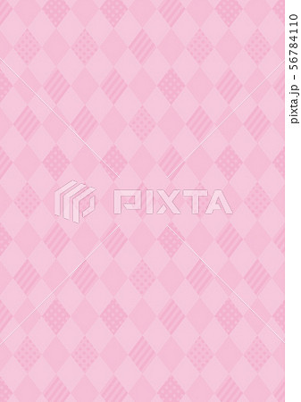 ダイヤ柄の可愛い背景 ピンク のイラスト素材 56784110 Pixta