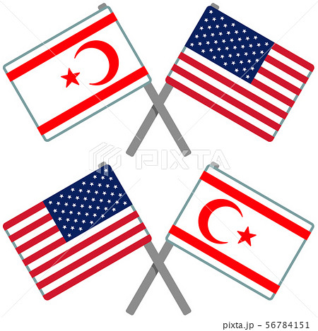 北キプロスとアメリカの旗