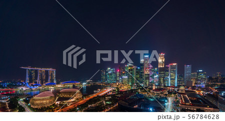 シンガポールの都市風景 夜景 シンガポールの都市風景 夜景 56784628