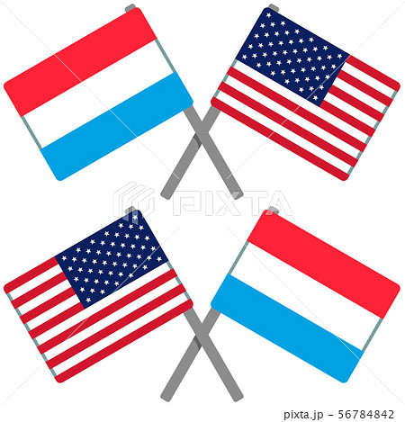 ルクセンブルクとアメリカの旗