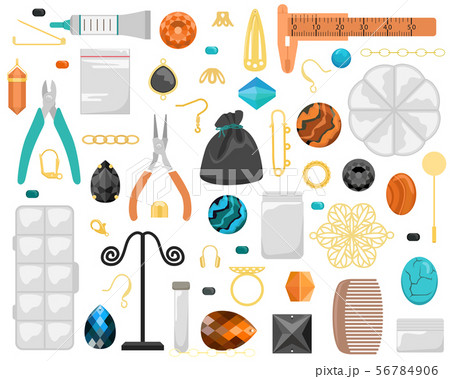 Et Of Tools And Materials For Handmade Jewelry のイラスト素材