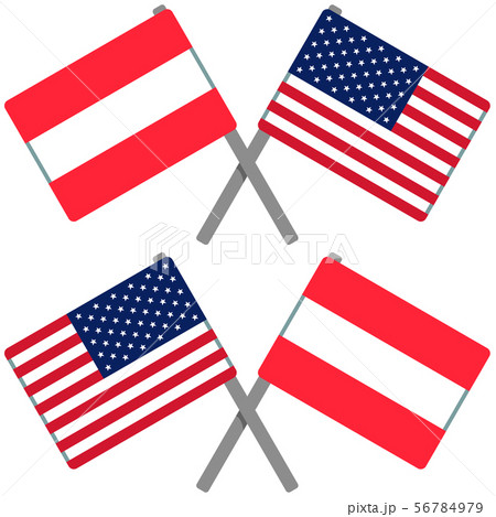 オーストリアとアメリカの旗